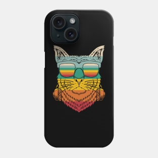 Retro Cat With Glasses Phone Case