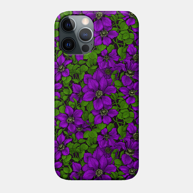 Purple Clematis vine - Flower - Phone Case