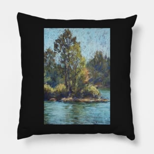 Hastings River, Rocks Ferry  - paint out Pillow