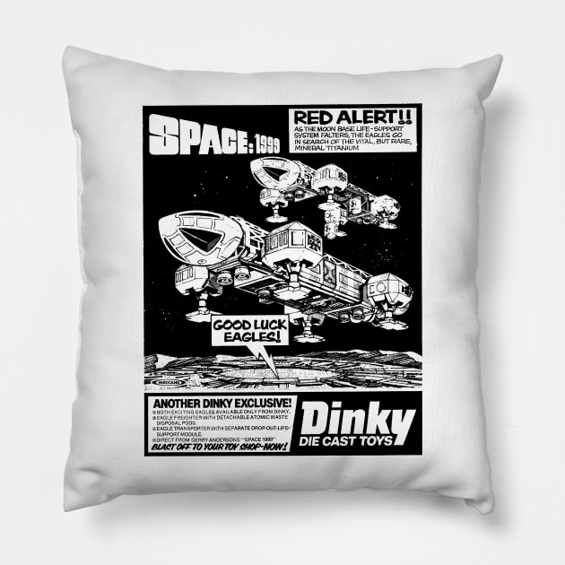 Vintage Die Cast Toys Space 1999 Pillow by Blueasri