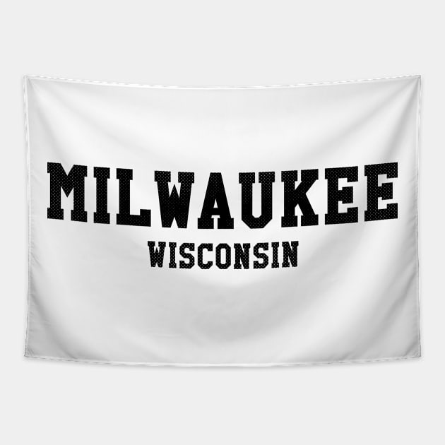 Milwaukee, Wisconsin - WI Sports Text Tapestry by thepatriotshop