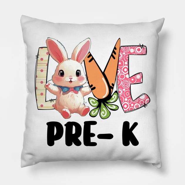 Happy Easter day Pre-k Squad Love Teacher life easter 2024 Pillow by AlmaDesigns