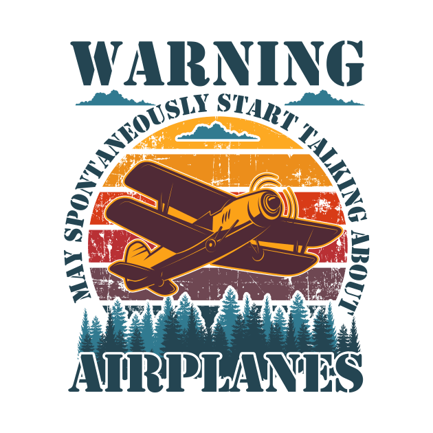 WARNING MAY SPONTANEOUSLY START TALKING ABOUT AIRPLANES VINTAGE SUNSET by HomeCoquette