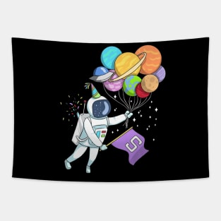Kids Astronaut 5 Years Old Birthday Tapestry