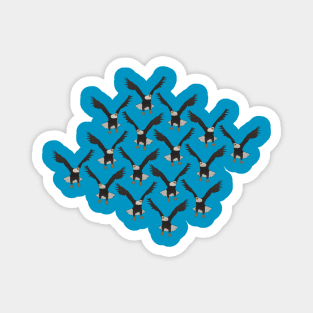 Interlocking Bald Eagle Pattern (teal) Magnet