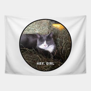 Hay, Girl Tapestry