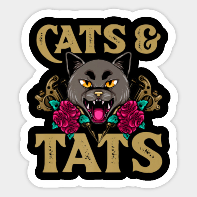 Cats And Tats Shirt Funny Ink Tattoo Gun Cat Lover Gift Cats