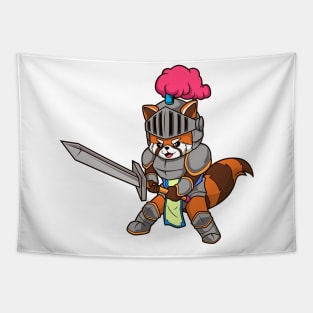 In Armor with Long Sword - Red Panda Tapestry