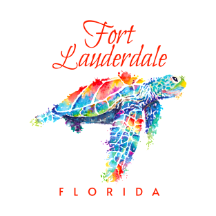 Fort Lauderdale Florida Watercolor Sea Turtle T-Shirt