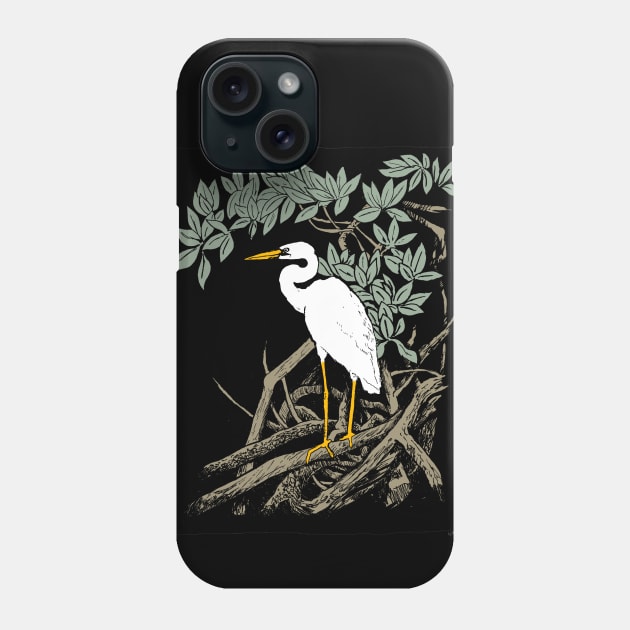 Mangrove Egret Phone Case by OBSUART