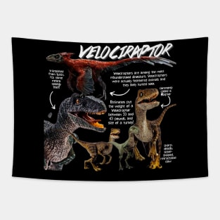 Velociraptor Fun Facts Tapestry