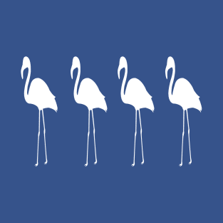 Flamingos in White Silhouette With Customizable Background Color T-Shirt