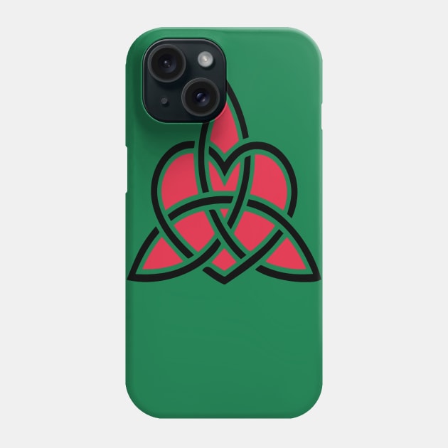 Triquetra Celtic Knot With Heart Symbol Phone Case by taiche