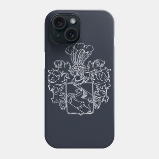 Shedenhelm Family Crest with NAME on BACK (Distressed White Linework) Phone Case