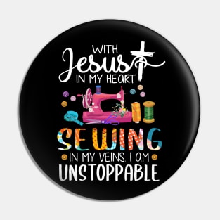 Sewing In My Veins Pin