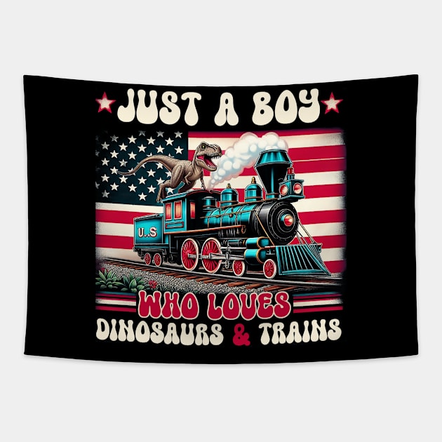 Whether you're a dinosaur lover, its for your train loving Tapestry by click2print