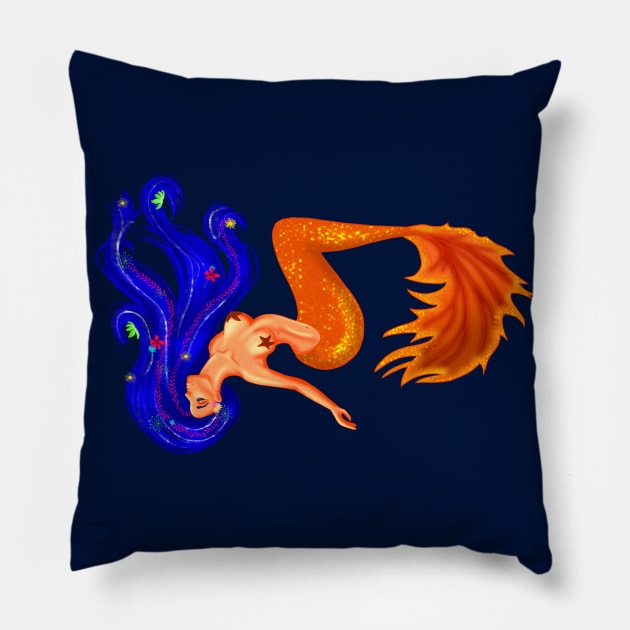 Siren of the sea Pillow by Whettpaint