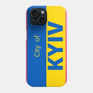 City of Kyiv in Ukraine Flag Phone Case