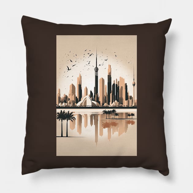 Dubai Horizons Pillow by Abili-Tees