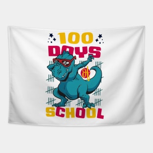 100 Days of school featuring a T-rex dino Dabbing #4 Tapestry