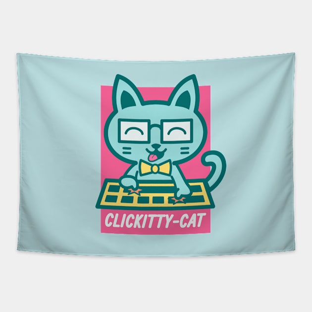 Clickitty-Cat Tapestry by Johnitees
