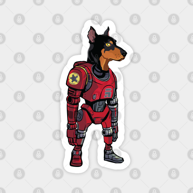 Steampunk Cyborg Doberman Dog Robot Mechanical Machine Red - Dog ...