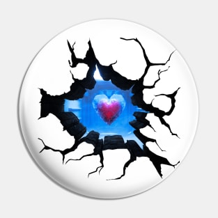 Frozen Heart  Anamorphic Illusion Pin