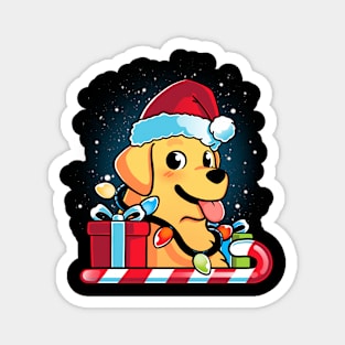 Yellow Labrador Dog Christmas Magnet