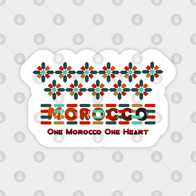 Morocco DNA One Morocco One Heart Proud Morish Magnet by Mirak-store 