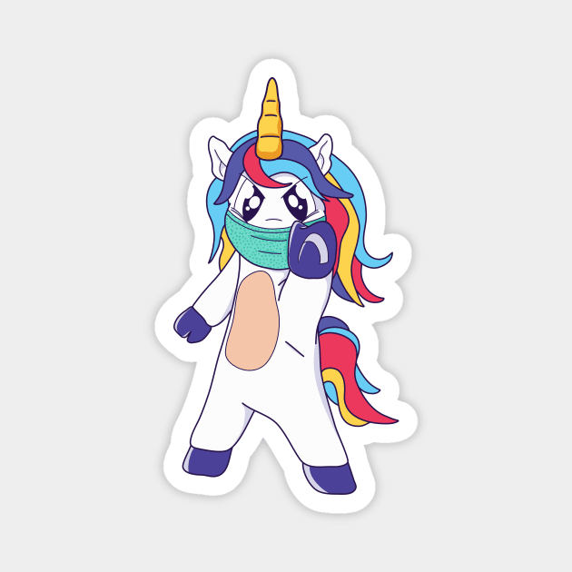 Social Distancing Unicorn Magnet by Foxxy Merch