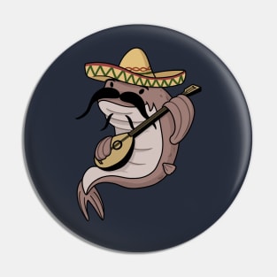 Catfish in sombrero Pin