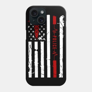 Police Heartbeat Flag American Phone Case