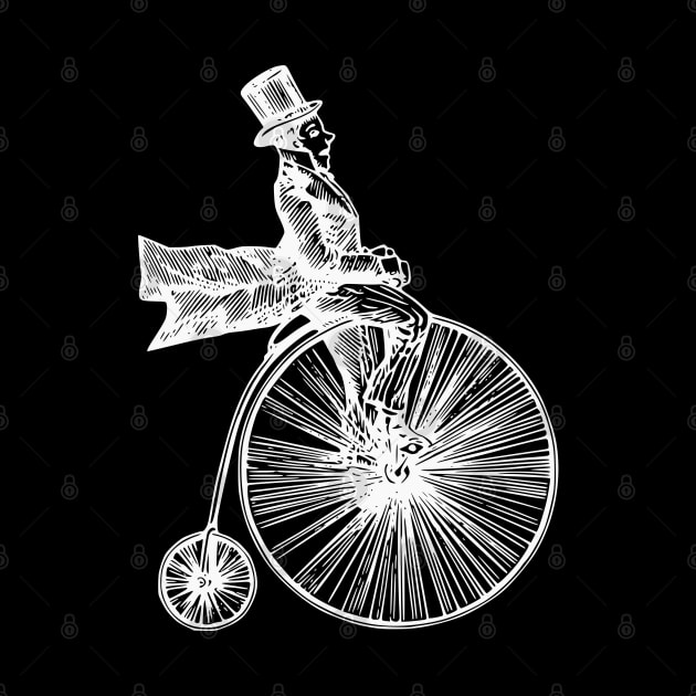 White Retro High Wheel Cyclist by Vintage Boutique