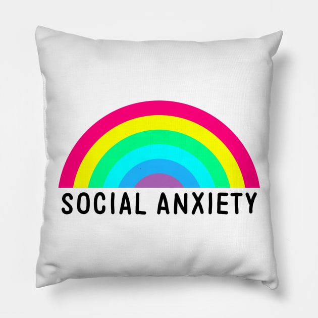 Social Anxiety Rainbow Pillow by GAz