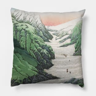 Snowy Valley at Mount Hakuba by Kawase Hasui Pillow