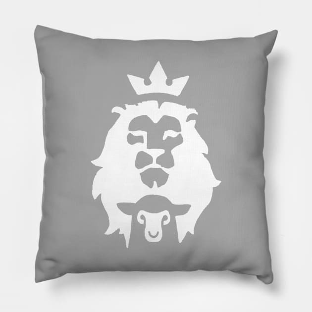 The Lion King & The Lamb - Lion Face - Lion of Judah - Christian Pillow by diystore