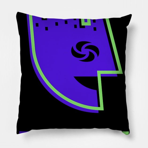 YourArtDude Logo In Blue And Lime Pillow by yourartdude