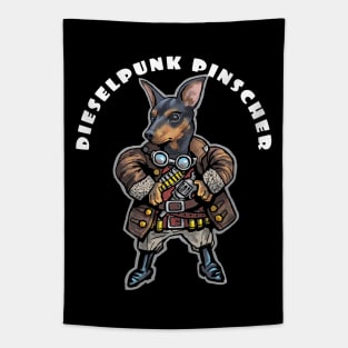 Dieselpunk pinscher dog Tapestry