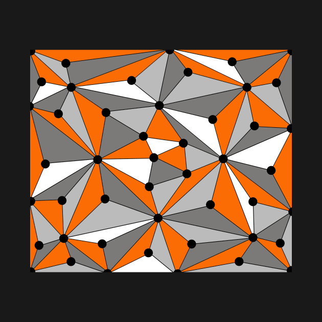 Abstract geometric pattern - orange, gray, black and white. by kerens