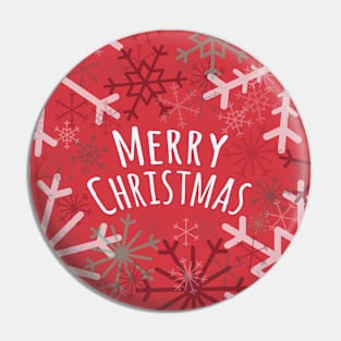 Merry Christmas Greeting Holiday Snowflake Design Pin