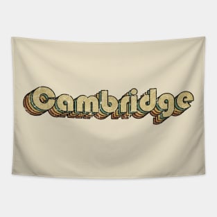 Cambridge // Vintage Rainbow Typography Style // 70s Tapestry