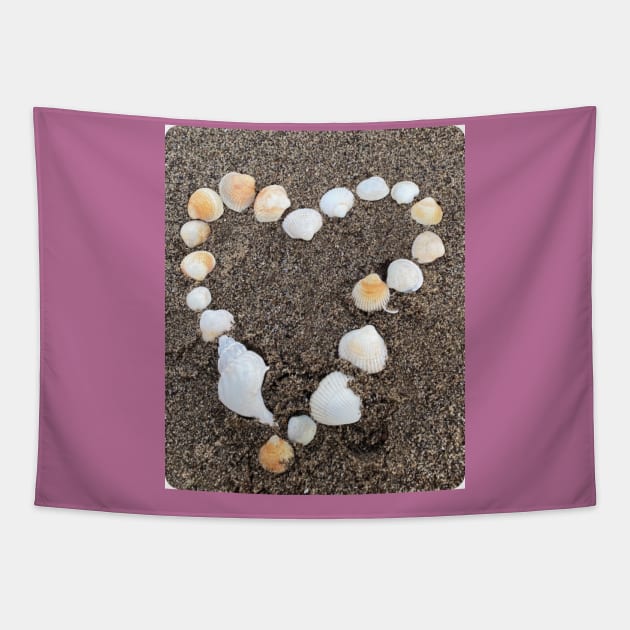 Heart on the beach Summer love Tapestry by Nf.Maint