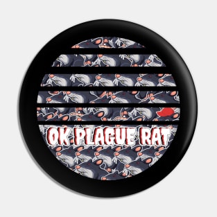 OK Plague Rat One Red Hat Crowd Design Retro Sun Shape Pin