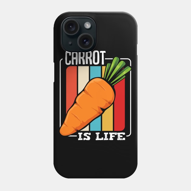 Carrots - Carrot Is Life - Retro Style Vegetable Vintage Phone Case by Lumio Gifts