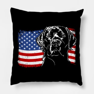 Proud Labrador Lab American Flag patriotic dog Pillow