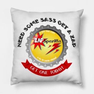 Zapsparilla Sarsaparilla Soda Cap Ad Pillow