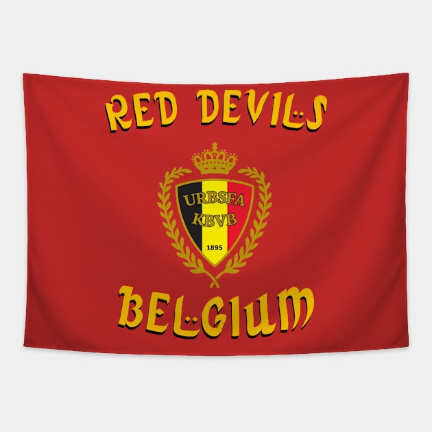 Belgium the red devils national teams fans Tapestry by Barotel34