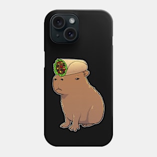 Capybara with a Burrito on its head Phone Case