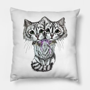 Janus, the two-headed kitty Pillow