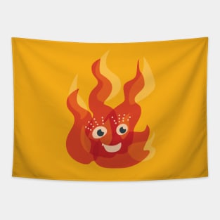 Happy Burning Fire Flame Tapestry